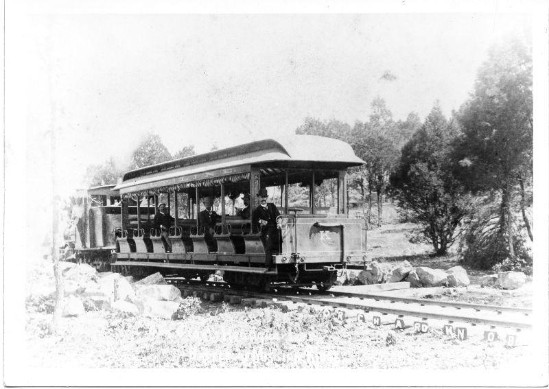 Streetcar, part of the Union Railway Belt Line and serving Orchard Knob and Sherman Heights area of Chattanooga, Tennessee. Four unidentified passengers can be seen.